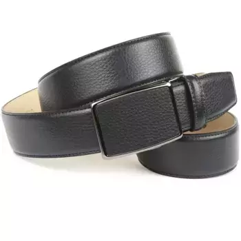 Кожаный ремень Anthoni Crown, автоматическая застежка, черный