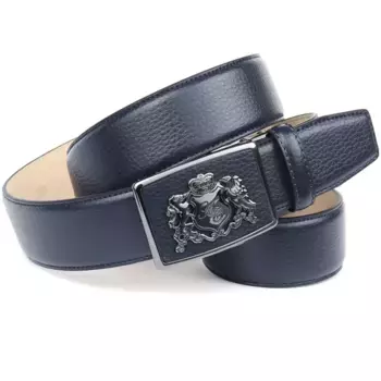 Кожаный ремень Anthoni Crown, автоматическая застежка, синий