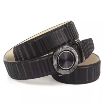 Кожаный ремень Anthoni Crown, бесступенчатый кожаный ремень с мерцающим 3D-эффектом, черный