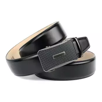 Кожаный ремень Anthoni Crown, гладкий ремень с плетеной застежкой, черный