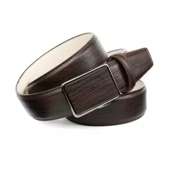 Кожаный ремень Anthoni Crown, идеальная элегантность цвета мокко, подходит к костюмам и джинсам, коричневый