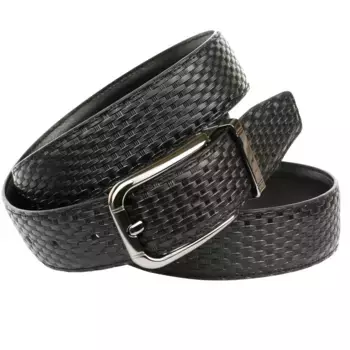 Кожаный ремень Anthoni Crown, индивидуальный двусторонний ремень с великолепной плетеной отделкой, черный