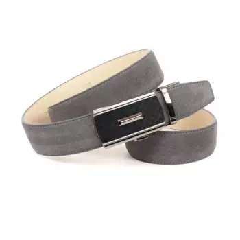 Кожаный ремень Anthoni Crown из замши, серый