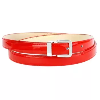 Кожаный ремень Anthoni Crown, классический ремень из лакированной кожи шириной 2 см, красный