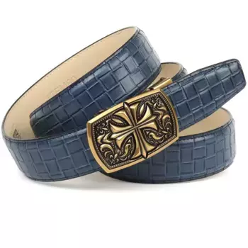 Кожаный ремень Anthoni Crown, кожаный ремень с плетеной отделкой, синий