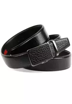 Кожаный ремень Anthoni Crown, кожаный ремень удлиненный, большие размеры от 110 см, черный