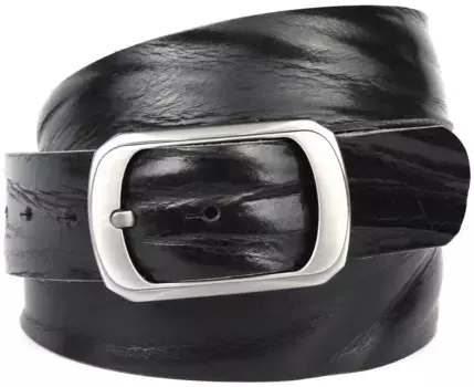 Кожаный ремень Anthoni Crown, ремень из зернистого денима, черный