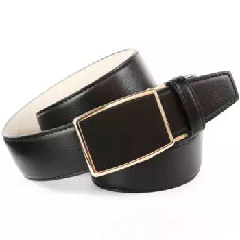 Кожаный ремень Anthoni Crown с автоматической застежкой золотистого цвета, черный