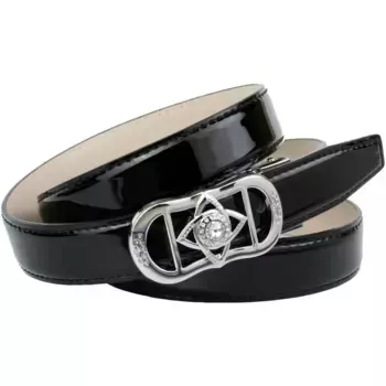 Кожаный ремень Anthoni Crown с эксклюзивной пряжкой, изогнутый, черный