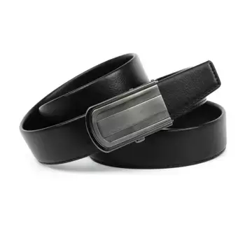 Кожаный ремень Anthoni Crown с блестящей атласной пряжкой, черный