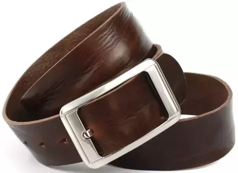 Кожаный ремень Anthoni Crown с грубой текстурой поверхности, коричневый