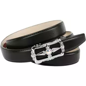 Кожаный ремень Anthoni Crown с изящной автоматической застежкой, черный