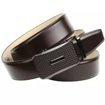 Кожаный ремень Anthoni Crown с карбоновой застежкой, коричневый