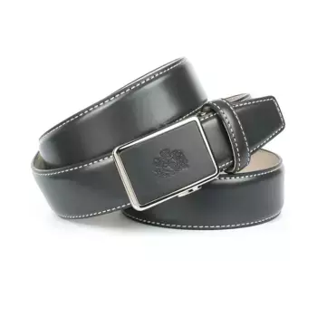 Кожаный ремень Anthoni Crown с контрастной строчкой, серый