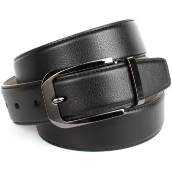 Кожаный ремень Anthoni Crown с легкой структурой, черный