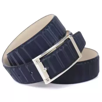 Кожаный ремень Anthoni Crown с мерцающим 3D-эффектом, синий