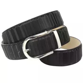 Кожаный ремень Anthoni Crown с мерцающим 3D-эффектом, черный