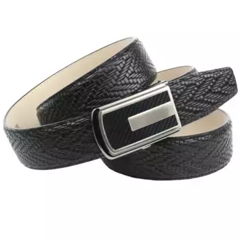 Кожаный ремень Anthoni Crown с плетеным тиснением, черный