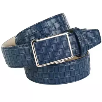 Кожаный ремень Anthoni Crown с плетеным тиснением, черный