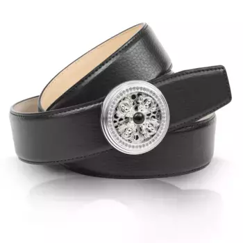 Кожаный ремень Anthoni Crown с пряжкой, черный