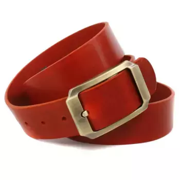 Кожаный ремень Anthoni Crown с пряжкой латунного цвета, красный