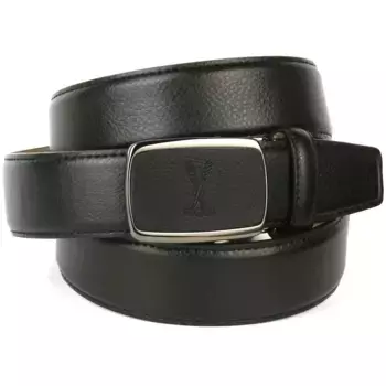 Кожаный ремень Anthoni Crown с тиснением гольфа и стежкой тон в тон, черный