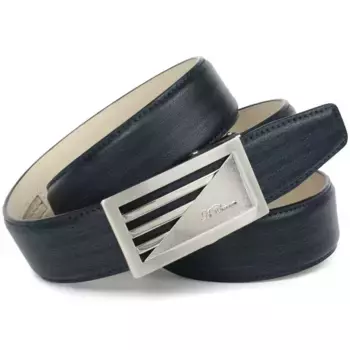 Кожаный ремень Anthoni Crown с узором, синий