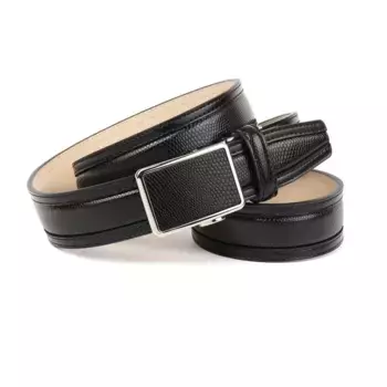 Кожаный ремень Anthoni Crown, слегка изогнутый, с тиснением под рептилию, черный