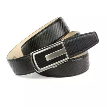 Кожаный ремень Anthoni Crown со структурированной поверхностью, черный