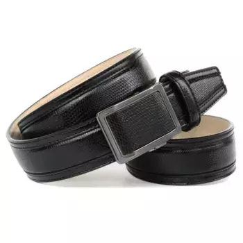 Кожаный ремень Anthoni Crown, сшитый вручную ремень со стильной автоматической застежкой, черный