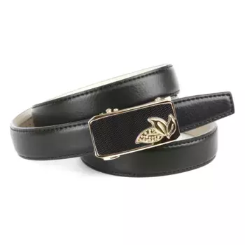 Кожаный ремень Anthoni Crown, узкий кожаный ремень черного цвета, черный