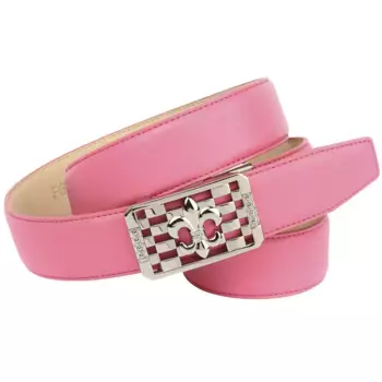 Кожаный ремень Anthoni Crown, женственный кожаный ремень с изысканной ювелирной застежкой, розовый