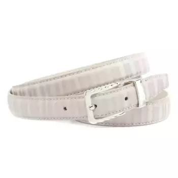 Кожаный ремень Anthoni Crown, женственный ремень с стежкой тон в тон, кремовый