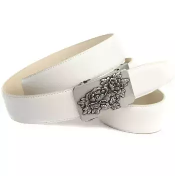 Кожаный ремень Anthony Crown Anthoni Crown, белый