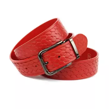 Кожаный ремень Anthony Crown Anthoni Crown, красный