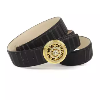 Кожаный ремень Anthony Crown Anthoni Crown, синий