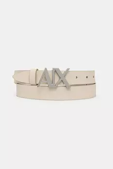 Кожаный ремень Armani Exchange, бежевый