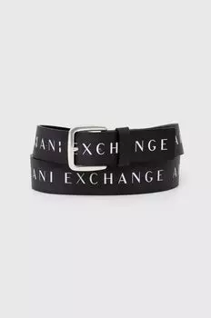 Кожаный ремень Armani Exchange, черный