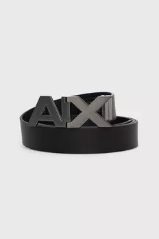 Кожаный ремень Armani Exchange, черный