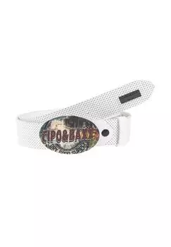 Кожаный ремень экстравагантного дизайна CIPO & BAXX, белый