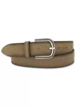 Кожаный ремень BERND GTZ, бархатистый на ощупь, с изящной чеканной застежкой, цвет Camelfarben