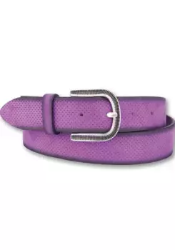 Кожаный ремень BERND GTZ, бархатистый на ощупь, с изящной чеканной застежкой, фиолетовый