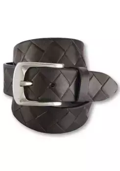 Кожаный ремень BERND GTZ, кожаный ремень эксклюзивного плетения в деревенском стиле, коричневый