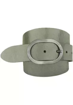 Кожаный ремень BERND GTZ, кожаный ремень с блестящим эффектом в металлическом стиле, зеленый