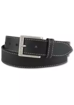 Кожаный ремень BERND GTZ с эффектным прошитым краем, черный