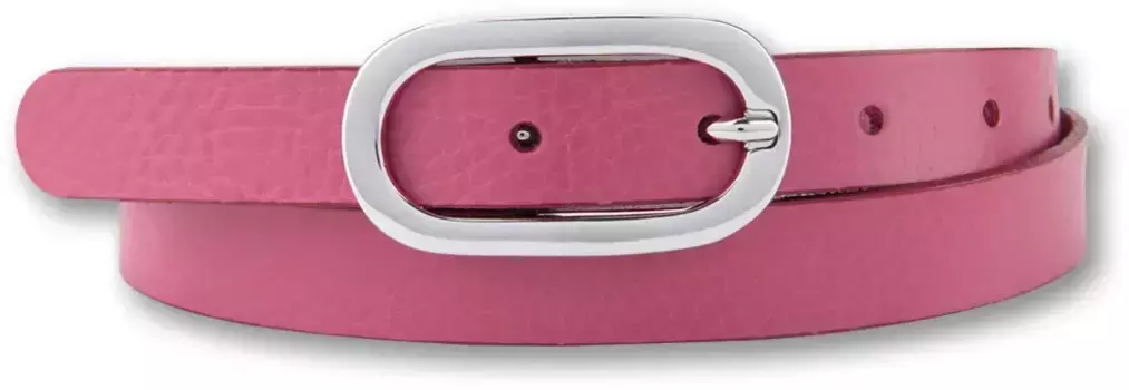 Кожаный ремень BERND GTZ с блестящей овальной пряжкой, розовый
