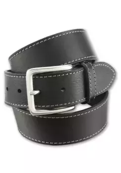 Кожаный ремень BERND GTZ с декоративной строчкой, черный