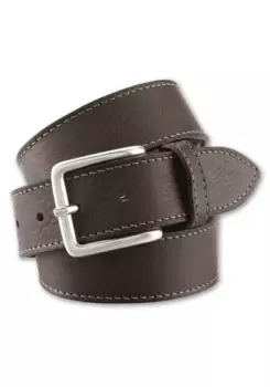 Кожаный ремень BERND GTZ с декоративной строчкой, коричневый