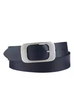Кожаный ремень BERND GTZ с характерной большой дизайнерской застежкой, цвет морской волны