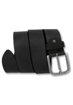 Кожаный ремень BERND GTZ с изящной серебристой застежкой, черный